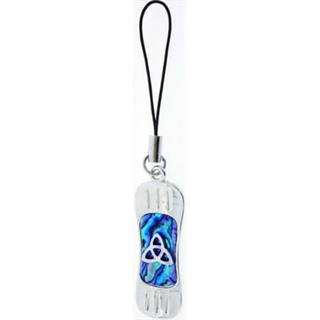 Jewelry Cell Phone - Cell Phone Strap-Blue Paua Snowboard W/Knots