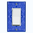 thumbnail image 1 of Metal Light Switch Plate Cover Blue Floral Bandana Paisley Tile Pattern TIL053, 1 of 13