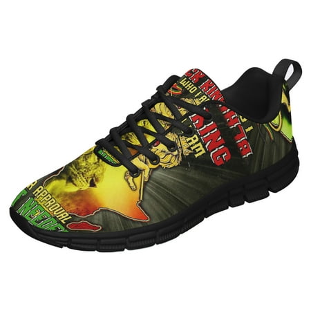 

Black King I Am Who I Am Your Approval Running Shoes Sneakers Mesh Black Size 13