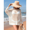 thumbnail image 4 of Crochet Cover Ups for Women Hollow Out Swim Cover Up Knit Summer Outfits White M, 4 of 7