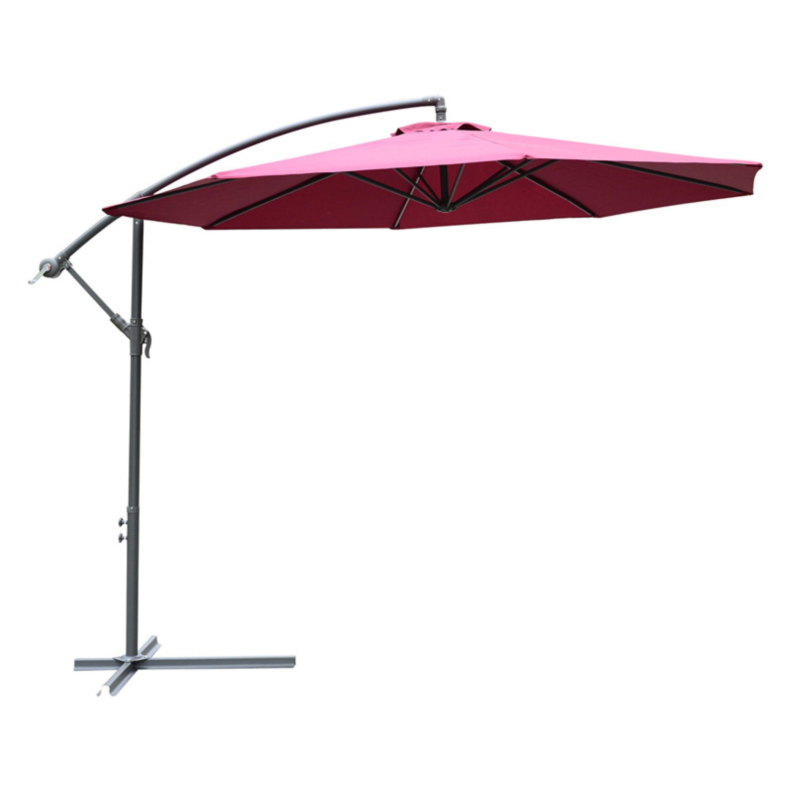 Outsunny 10 Ft Offset Patio Umbrella With Stand Walmart Com Walmart Com