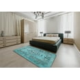 thumbnail image 5 of Ahgly Company Machine Washable Indoor Square Traditional Deep-Sea Green Area Rugs, 3' Square, 5 of 7