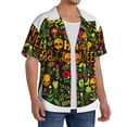 thumbnail image 2 of Naloa Happy Halloween Floral Men's Loose Fit Cuban Collar Short-Sleeve Shirt, Hawaiian Shirts, Mens Shirts Casual for Everyday Wear Outings-3X-Large, 2 of 5