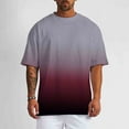 thumbnail image 5 of Summer Shirts for Men Light Gray Short Sleeve Crew Neck Gradient T Shirt S-5XL Men’s Clothes Under $7, 5 of 8