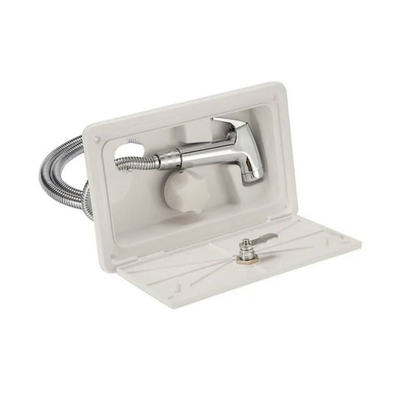 Boîte de Douche Externe pour VR, Pomme de Douche, Volume d'Eau Réglable, Chaud et Froid, avec Verrou, Accessoires pour Caravane et Campeur, Facile à Utiliser