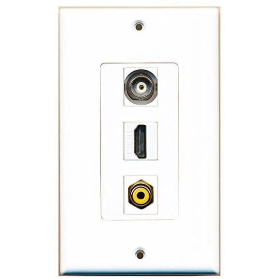 RiteAV - 1 Port HDMI 1 RCA Yellow 1 BNC Wall Plate Decorative