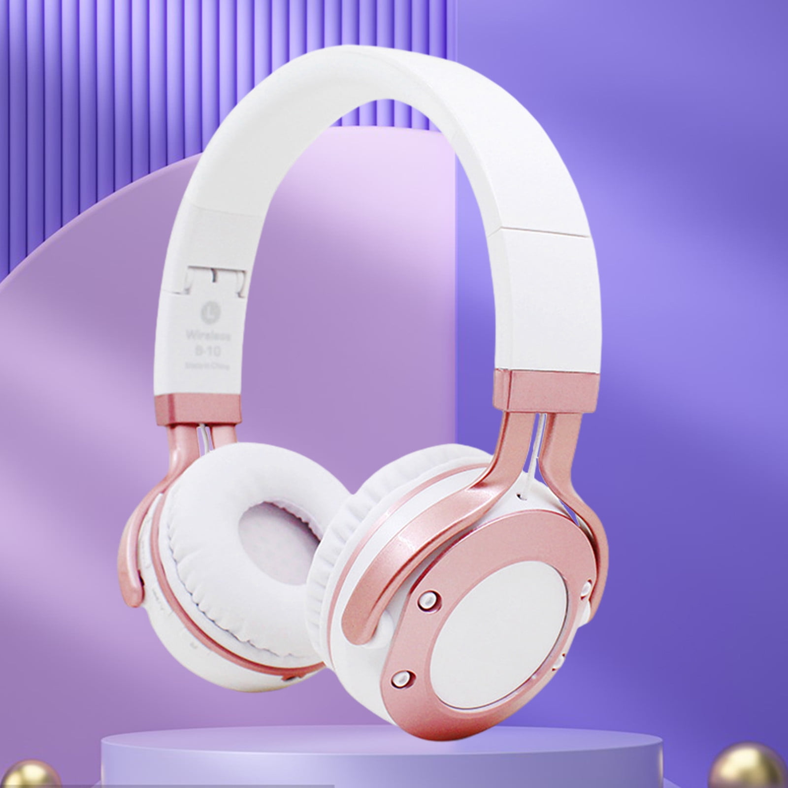 Wireless Earbuds Bluetooth Headphones 80hrs Playback Ear Buds Power Display with Noise Canceling Mic with Earhooks for Sports/Workout/Running(Pink)