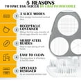 thumbnail image 2 of CraftyCrocodile Egg Slicer for Hard Boiled Eggs - 3 Slice Modes Egg Cutter, Heavy Duty, Stainless Steel Dicer - Kitchen Chopper Tool for Strawberry, Mushroom, Grape, Cherry Tomato - White, 2 of 9