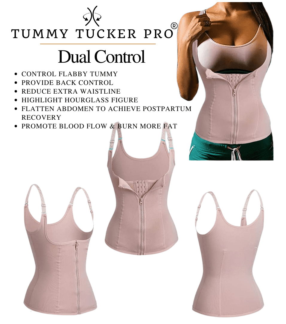 FUTATA Women Waist Trainer Slim Corset Zipper Vest for Weight Loss Gym Workout  Waist Cincher Tummy Control Body Shaper Tank Top With Straps 