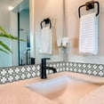 thumbnail image 3 of Mi Alma Black White Floral Peel & Stick Vinyl Backsplash Tiles 5x5, 24 pcs, 3 of 11