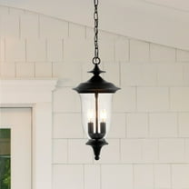 SAFAVIEH Dowell 2-Light LED Black Metal Pendant Light with Clear Shade