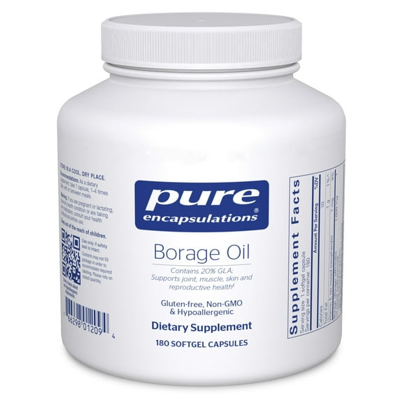 Pure Encapsulations Borage Oil | Hypoallergenic Dietary Supplement | 180 Softgel Capsules