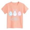 thumbnail image 4 of Toddler Girls Tops & T-Shirts Children's Easter Bunny Print Round Neck Short Sleeve Fashion Casual Comfortable T Shirts Daily-Wear,Pink,12-13 Years, 4 of 4