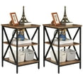 2PCS End Table Sofa Metal Side End Storage Shelf for Living Room Home