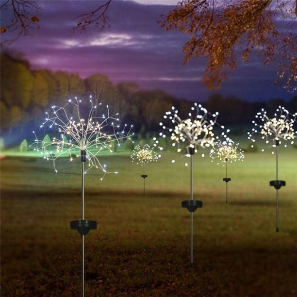 Solar Lights Outdoor - 6 Pack Solar Garden Lights Outdoor Decorative with  120 LED Powered 40 Copper Wires Multi Color Solar Fireworks Lights for 