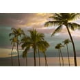 thumbnail image 2 of Vargas, Carlos 24x17 Black Ornate Wood Framed with Double Matting Museum Art Print Titled - Hawaii Palm Sunset No. 1, 2 of 4