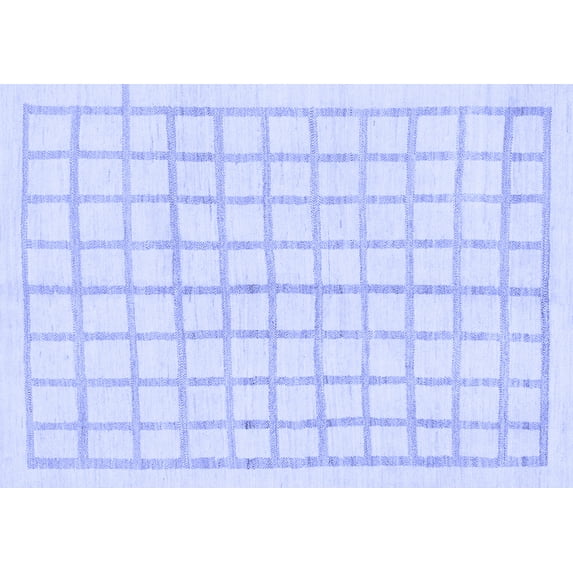 Ahgly Company Indoor Rectangle Solid Blue Modern Area Rugs, 7' x 9'