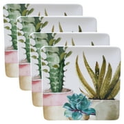 Cactus Verde Set/4 Square Dinner Plate 10.5"
