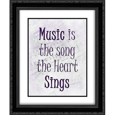 206 Matt - Music is the Song A 2x Matted 20x24 Black Ornate Framed Art Print by Allen, Kimberly