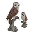 thumbnail image 4 of Conjunto de figuras de búhos de madre e hijo, decoración de jardín, versátil para porche, patio, bonitos accesorios, estructura de resina realista. Marrón, 4 of 8