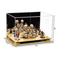 thumbnail image 2 of Versatile Acrylic Display Case - Medium Rectangle Box with Mirror, Yellow Risers and Wood Base 12" x 8.25" x 8" (A004-YR), 2 of 2