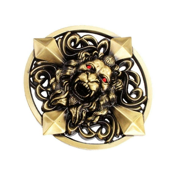 Gothic Keltic Cross 3D Skull Lion Head Heavy Belt Unisex 3D Lion Buckle Men Western Celtic