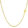 thumbnail image 1 of 14k Yellow Solid Gold Diamond Cut Rope Chain Necklace, 1.5mm, 16", 1 of 1