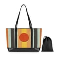 thumbnail image 7 of FORMRS Canvas Laptop Tote Bag for Women with 15.6" Computer Compartments Shoulder Handbag, Stripes and Circle, 7 of 7