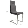 thumbnail image 5 of Benjara Jon 22 Inch Dining Chair, Set of 2, Cantilever, Dark Gray Faux Leather, 5 of 6