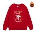 thumbnail image 3 of WhouRiu Big Girl Christmas Sweatshirt Warm Santa Print Long Sleeve Shirt Kids Festival Holiday Winter Sweatshirts Red,Sized 11-12, 3 of 3