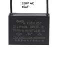 thumbnail image 5 of Uxcell 15uF 250V AC 2 Wires CBB61 Ceiling Fan Capacitors 3 Pack, 5 of 6