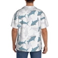 thumbnail image 5 of Vsdgher Party Shark Cute Print Men's Wrinkle Free Untucked Cuban Shirt Business Casual Button Down Shirts Short Sleeve Shirt, 5 of 7