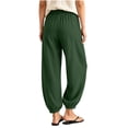 thumbnail image 6 of VBVC Women's Cotton Linen Harem Joggers Pants , Baggy Drawstring Boho Trousers For Women , Ladies' Summer Beach Pants with Pockets, S-2XL, 6 of 6