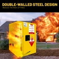 thumbnail image 4 of Yellow Combustible Storage Cabinet, 18.11 Inch Depth, Directional Ventilation Ports, Chemical Safety Cabinet, OSHA Approved Unit, Home Garage, Paint Manufacturer, Facility, 4 of 9