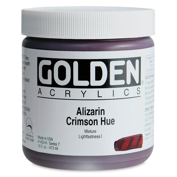 Golden Heavy Body Artist Acrylics - Alizarin Crimson Hue, 16 oz Jar
