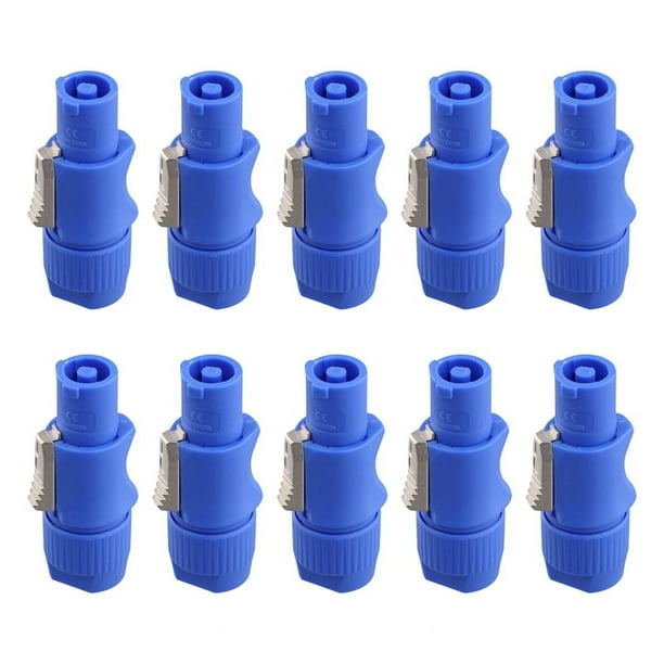 Conector Powercon Macho de 3 Pines 10 Piezas, Entrada Señal para Luz Haz, Alimentación Escenario