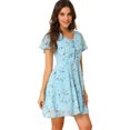thumbnail image 1 of INSPIRE CHIC Robe en Chiffon à Lacets Florale pour Femmes, 1 of 6