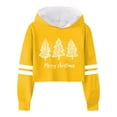 thumbnail image 1 of MEZZALL Chandail à Capuche Court de Noël à Manches Longues pour Filles, Jaune, 8-9 Ans, 1 of 4