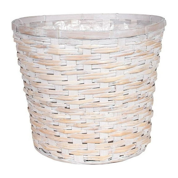 Unbranded White Wash Round Planter