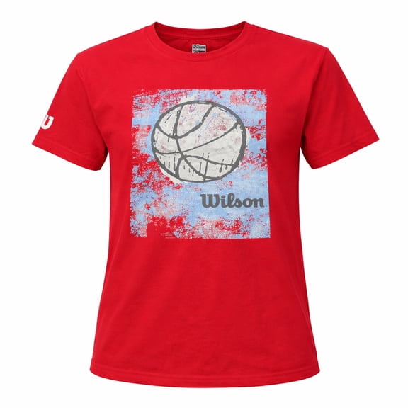 Playera Deportiva Wilson para Hombre Manga Corta Estampada Color Rojo Talla CH