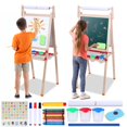 thumbnail image 2 of Wharick Magnetic Easel for Kids, Toddlers Art Easel Height Adjustable Drawing Dry-Erase Chalkboard Wooden Artist Easel for Kids Age 4-12, 2 of 8