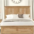 thumbnail image 2 of Full Size Bed Frame with Solid Plank Headboard, Farmhouse Bedroom Furniture in Warm Natural Oak Finish, 2 of 10