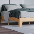 thumbnail image 3 of Emma + Oliver King Sized Wooden Platform Bed with Natural Pine Finish and Wooden Support Slats; No Box Spring or Foundation Required, 3 of 11