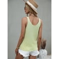 thumbnail image 2 of Solid Color Knit Scoop Neck Summer Regular Tank Top for Women, 2 of 3