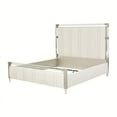 thumbnail image 4 of Michael Amini Penthouse Short Queen Panel Bed - Frosted Linen, 4 of 12