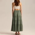 thumbnail image 6 of Womens Maxi Skirts, Elastic High Waist A-Line Tiered, Long Flowy Skirts, Casual Beach & Vacation Wear, 6 of 8