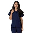 thumbnail image 2 of Adar Universal Women's Scrub Set – Snap Front Scrub Top and Multi Pocket Scrub Pants - 906 - Navy - XXS, 2 of 7