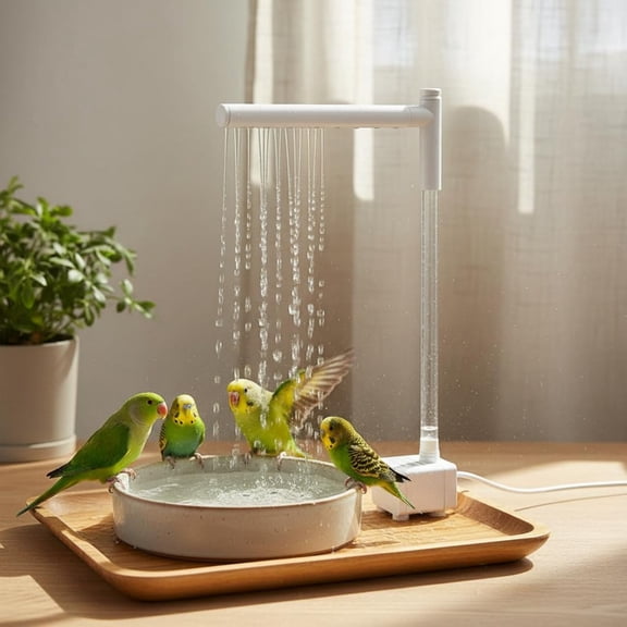 koolsoo Electric Bird Bath Shower Tub Automatic Circulation USB Powered Silent Pump Easy Maintenance Large Basin for Parrots Budgies Indoor Use