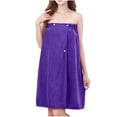 thumbnail image 2 of Towel Robe for Women Quick Dry Shower Towel Wraps with Adjustable Closure Soft Cotton Knee Length Bathrobe, 2 of 3