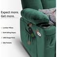 thumbnail image 7 of MCombo Electric Power Lift Recliner Chair with Extended Footrest for Elderly People, 3 Positions, Hand Remote Control, Lumbar Pillow, 2 Cup Holders, USB Ports, 2 Side Pockets, Fabric 7507 Green, 7 of 7